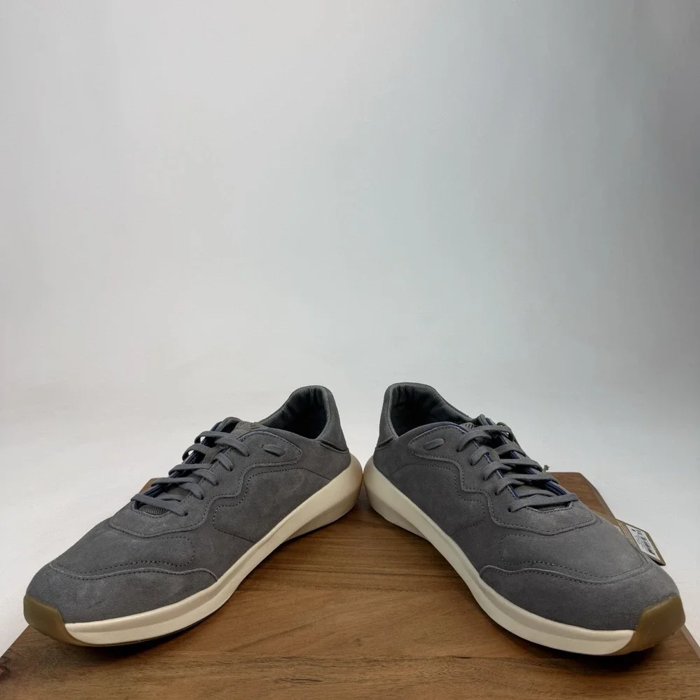 New Mens Olukai Koheo Charcoal Suede Lace-Up Sneakers Shoes Sz 11.5‎ M